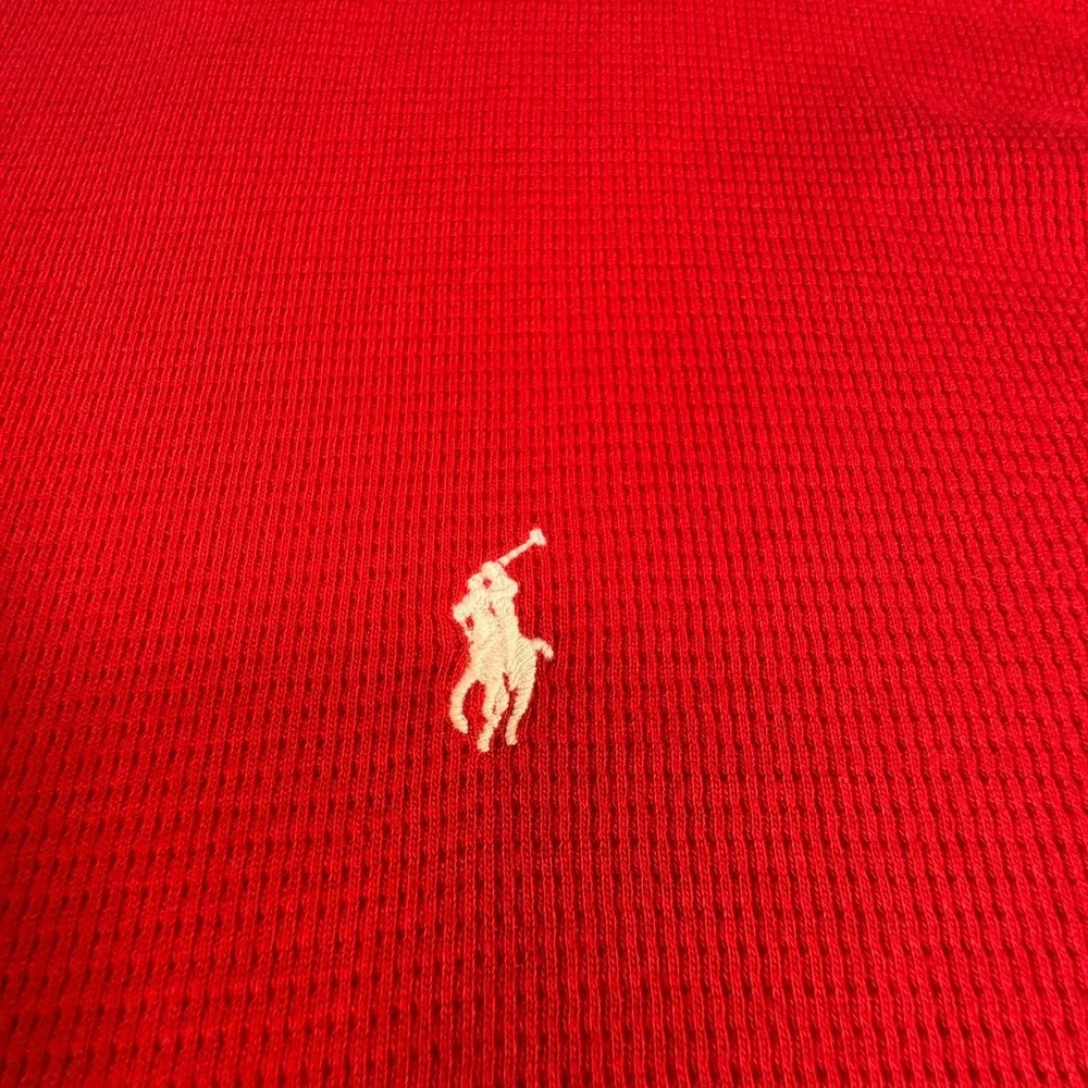 Polo Ralph Lauren Thermal Shirt 2XL Red Waffle Knit Long Sleeve Pony Logo